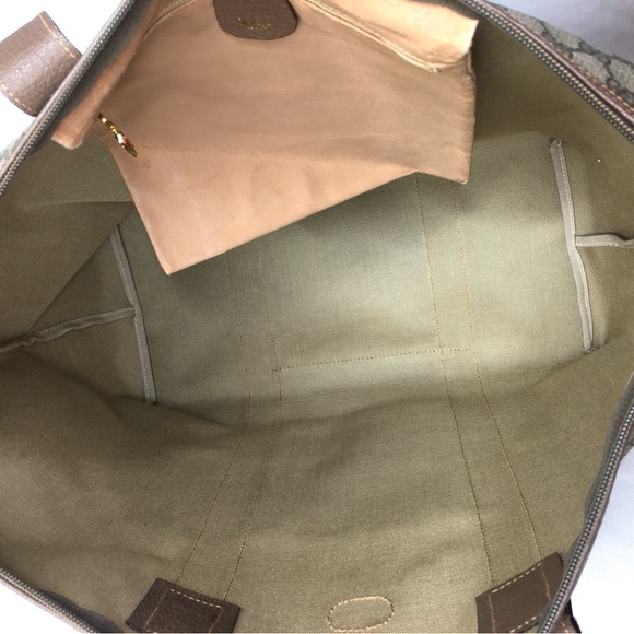 Gucci authentic brown monogram coated canvas XL tote bag - Picture 11 of 15